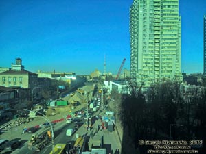 Фото Киева. Берестейский проспект. Сооружается новый Шулявский путепровод.