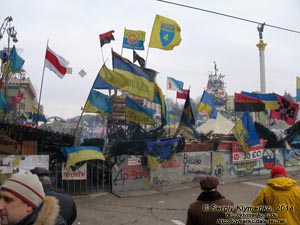 Фото Киева. Площадь Независимости, баррикады. «Евромайдан» 19 января 2014 года, около 13:50.