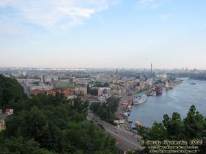 Фото Киева. Вид части Подола с Печерских круч.