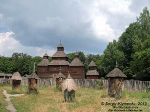 Фото Киева. Музей народной архитектуры и быта Украины. Пасека перед Воскресенской церковью. Зона "Полесье".