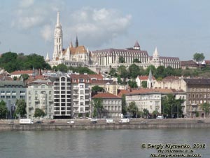 Будапешт (Budapest), Венгрия (Magyarország). Фото. Вид на Буду (правый берег Дуная) со стороны Пешта (Pest).