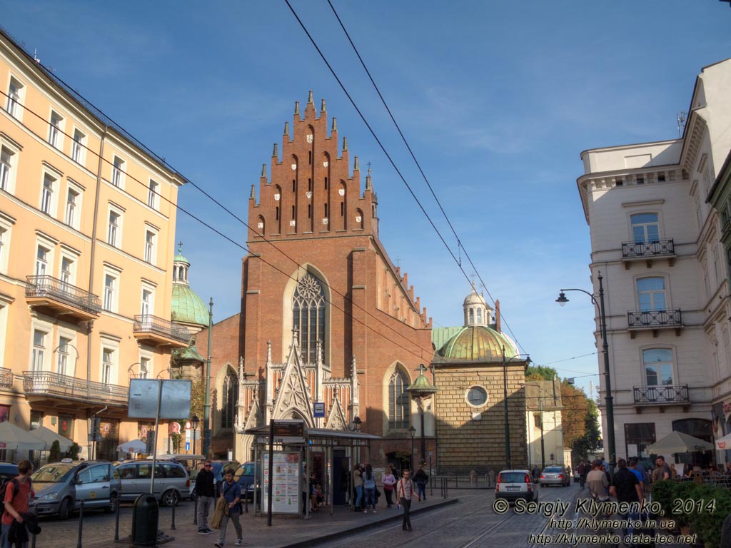 Фото Кракова. Старый Город. Площадь Доминиканская (Plac Dominikański) и костёл Доминиканцев (Kościół Dominikanów - Bazylika Świętej Trójcy).
