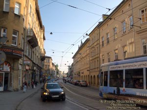Фото Кракова. Казимеж (Kazimierz). Улица Краковская (ul. Krakowska) возле пересечения с улицей Юзефа Дитля (ul. Dietla).