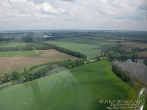 Фото с борта самолёта. В небе над Макаровским районом Киевской области.