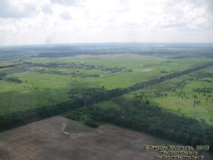 Фото с борта самолёта. В небе над Макаровским районом Киевской области.