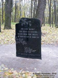 Батурин. Фото. Памятний знак Ивану Мазепе и Мотре Кочубей.