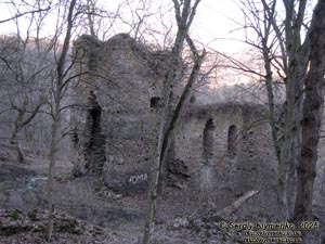Подолье, Тернопольская область. Урочище Монастырок возле Бучача. Фото. Руины оборонной церкви Преображения Господня.