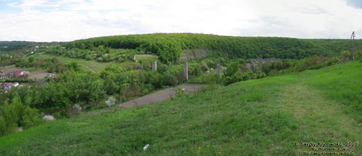 Хмельницкая область. Село Зубровка Каменец-Подольского района. Фото. «Зубровский виадук» (48°37'48"N, 26°36'03"E). Панорама ~90°.