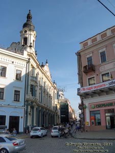 Черновцы. Фото. Вид на улицу Ольги Кобылянской с Центральной площади.
