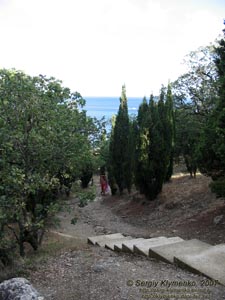 Крым. Алупка. Спуск от отеля «Серсиаль» к морю.