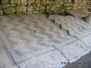Крым. Херсонес, мозаичный пол одного из храмов Херсонеса (фрагмент).