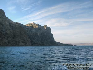 Крым. Вулканический массив Кара-Даг. Вид с моря.