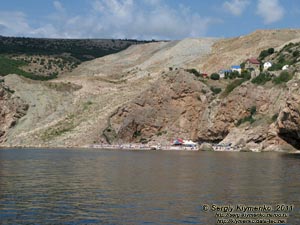 Крым. Фото. Василёва балка и пляж Васили, вид с моря.