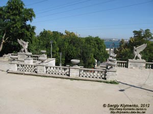 Крым, Керчь. Фото. Большая Митридатская лестница. Фрагмент. Грифоны.