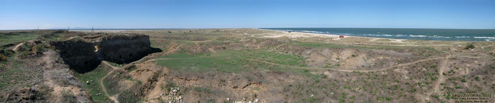 Крым. Фото. Арабатская крепость. Вид с бастионов крепости. Панорама ~180°.