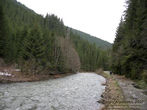 Фото Карпат, Черный Черемош. Пейзаж выше селения Буркут.