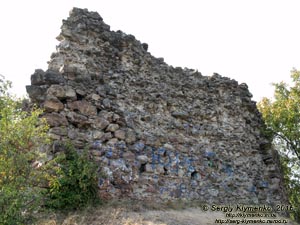 Закарпатская область, посёлок Королёво. Фото. Замок Нялаб. Руины сторожевой башни килеобразной в плане формы (48°09'27"N, 23°07'58"E).