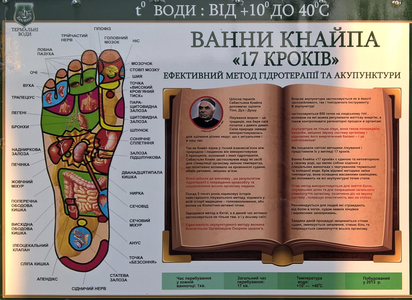Закарпатская область. Фото. Оздоровительно-рекреационный комплекс «Термальные воды Косино».
Подробное описание ванны Кнайпа «17 шагов».