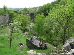 Черкасская область. Посёлок Буки. Фото. Букский каньон на речке Горный Тикич. Вид сверху.