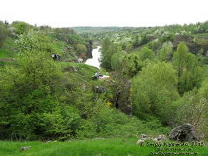 Черкасская область. Посёлок Буки. Фото. Букский каньон на речке Горный Тикич. Вид сверху.