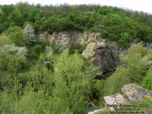 Черкасская область. Посёлок Буки. Фото. Букский каньон на речке Горный Тикич. Вид сверху.