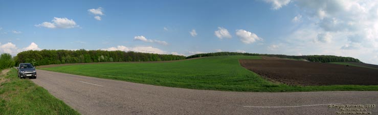 Киевская область. Село Синява. Фото. Урочище Божа Гора. Панорама ~120°.