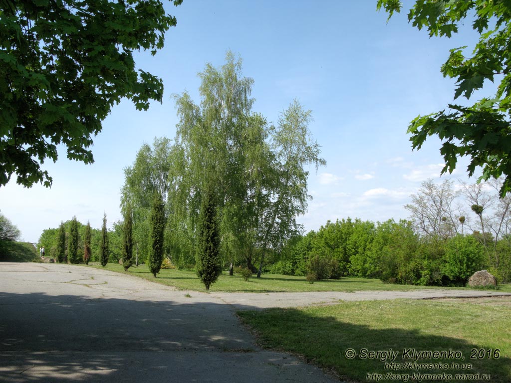 Киевская область. Село Балыко-Щучинка. Фото. На холме над Днепром. Аллея к городищу летописного города Чучин (XI-XIII века) и ансамблю мемориального комплекса «Букринский плацдарм».