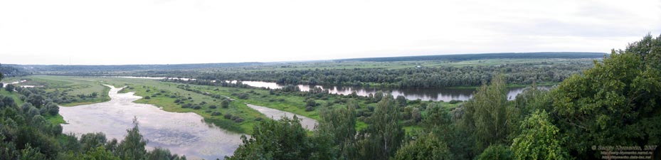 Черниговская область, Новгород-Северский. Фото. Панорама Десны (~150°) с Северной башни Спасо-Преображенского монастыря.