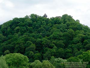 Закарпатская область, село Невицкое. Фото. Вид на гору и Невицкий замок от села Невицкое.