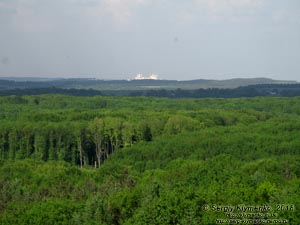 Подкамень (Львовская область). Фото. Вид от «Камня» (49°56'45"N, 25°19'53"E) на Почаевскую Лавру.