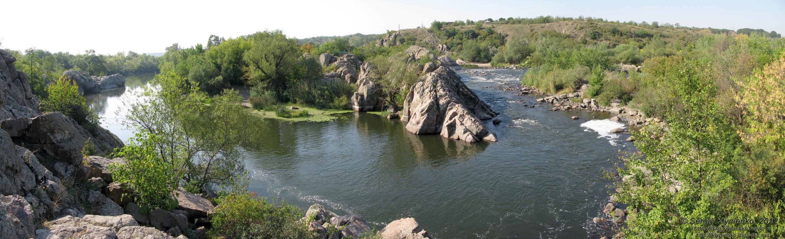 Николаевская область. Село Мигия. Фото. Порог «Красные ворота» («Интеграл»). Вид сверху. Панорама ~100°.