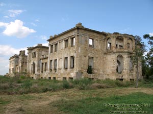 Одесская область. Село Васильевка Одесского района. Фото. Дворец-усадьба Дубецких-Панкеевых («Волчье логово») 1830-1854 годы, вид с юга.
