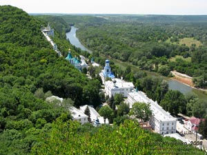 Донецкая область. Строения Святогорского монастыря, вид с горы Артема.