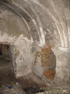 Хмельницкая область, Изяслав. Фото. Руины костёла Святого Ивана Хрестителя (начало возведения 1599 год) изнутри. Свод сакристии.