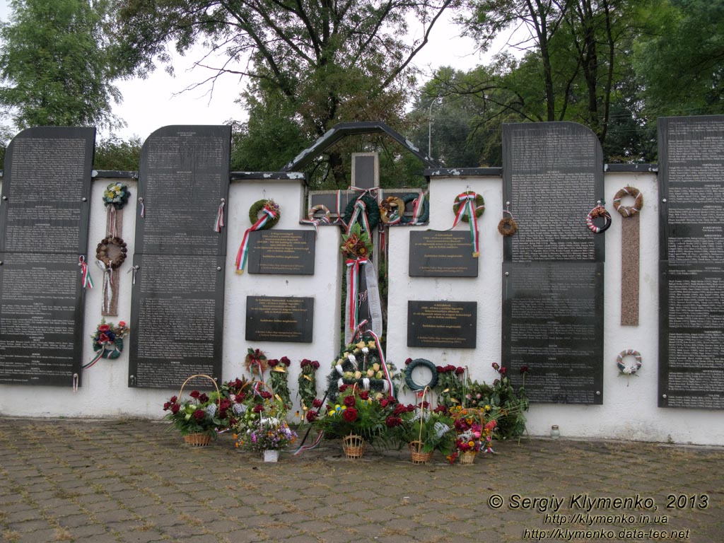 Закарпатская область, Свалява. Фото. Свалявский мемориальный парк. Памятная стена Мемориального Парка. Фрагмент.