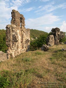 Закарпатская область. Виноградов. Фото. Руины замка (Угочанской крепости). Северо-восточная стена, вид изнутри замка.