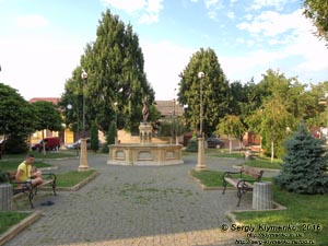 Закарпатская область. Виноградов. Фото. Центр города. Фонтан «ZCEULEUS» в честь 750-ти летия Виноградова (48°08'25.60"N, 23°01'46.60"E).