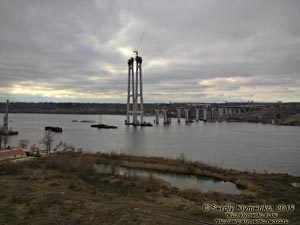 Запорожье. Фото. Строительство нового моста через рукав «Новый Днепр».