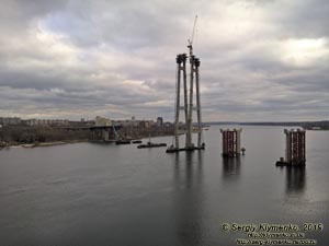 Запорожье. Фото. Строительство нового моста через рукав «Новый Днепр».