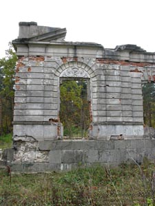 Житомирщина. Дениши. Фото. Руины дворца Терещенко. Фрагмент.